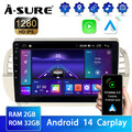 Carplay Für Fiat 500 2007-2015 Apple Android 14 2+32G Autoradio GPS Navi WiFi BT