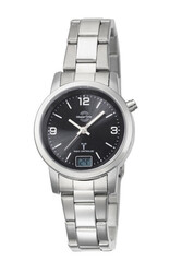 Funkuhr Damenuhr Master Time deutlich lesbar 33mm schwarz-arabisch MTLA-10303-21