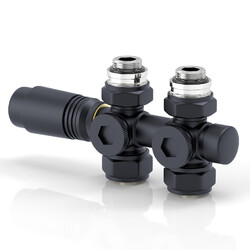 Mittelanschluss-Set Multiblock Hahnblock Eckform Durchgangsform Badheizkörper