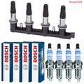 4x FEBI BILSTEIN Zündspule + 4x BOSCH Zündkerze Doppel Iridium für Opel Meriva