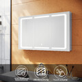 LED Spiegelschrank Bad mit LED-Beleuchtung Badschrank Bad Spiegel Edelstahl 105