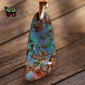 Boulder Opal Anhänger mit 18K vergoldeter Silber Öse *15,15ct. UNIKAT VIDEO!