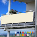 Balkon Sichtschutz Balkonbespannung Wasserdicht Winddicht UV-Schutz MilchweißNeu