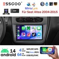 4+64G DAB+ Für Seat Toledo Altea 2004-2015 Android14 Carplay Autoradio GPS KAM