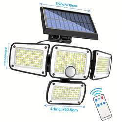 1-4X Solarleuchte mit Bewegungsmelder 346 LED Garten Außen Strahler Sensor Licht