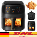 Heißluftfritteuse XXL Airfryer 8L Friteuse Fritteusen Backofen Grill 1800W