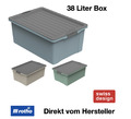 Rotho Compact Aufbewahrungs Box groß Kiste mit Deckel Kunststoff 38 Liter