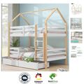 Hochbett 90x200cm, Etagenbett, Leiter & große Schubladen Stockbett für 2 Kind...