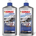 2x 500ml SONAX XTREME POLISH+WAX 2 HYBRID NPT LACKVERSIEGELUNG POLITUR WACHS