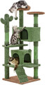 138 cm Kaktus Kratzbaum, großer Katzenturm für Indoor Katze, Kratzbäume Multi Le