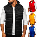 Weste Bodywarmer Übergangs Steppweste Kapuze Zip Ärmellos Herren BOLF Unifarben