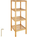 Regal Standregal Bambus Holz mit 4 Böden Bad Badezimmer Küchenregal Bücherregal