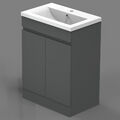 Badmöbel Set 50/60/80cm Waschtisch mit Unterschrank Anthrazit Matt