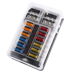 12V 32V 12-Weg ATO KFZ Sicherungshalter Auto Flachsicherung LKW Boot Sicher LED