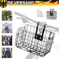 Faltbar Fahrrad Korb Lenker Lenkerkorb 35x20x21cm tragbar Henkel Metall DE