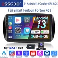 DAB Kam Android 13 Autoradio CarPlay Für Smart Fortwo 453 2014-2019 64G GPS Navi