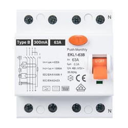 RCBO FI-Schutzschalter Leitungsschutzschalter TYP A/TYP B Sicherungsautomat 1-4P