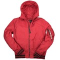 Alpha Industries MA-1 LW Hooded PZ Speed Red Kapuze Bomber Jacke Gr L w NEU **