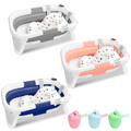 Faltbare Baby Badewanne Babywanne mit Kissen Babybadewanne Badematte Anti-Rutsch