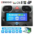 Carplay Android 14 4+64GB Autoradio GPS NAV DAB+ Cam Für VW NEW Beetle 2001-2010
