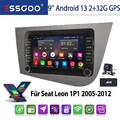DAB+ 2+32G Android 13 Carplay Autoradio GPS Navi KAM Für Seat Leon 1P1 2005-2012