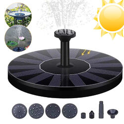 Solar Springbrunnen Teichpumpe mit 1.5W Panel Solarbrunnen Wasserpumpe 6 Düse