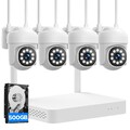 ✅Funk Überwachungskamera Set Außen mit 500Gb 10CH NVR 2MP WLAN Audio Kamera IP66