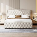 160x200cm Doppelbett Polsterbett Jugendbett Stauraum mit Bettgestell Lattenrost.