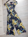 s. OLIVER Jumpsuit Overall Gr. 38 dunkelblau bunt geblümt Träger ärmellos