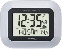 Technoline, WS 8005 Funk-Wanduhr, silber-schwarz, 22,6 x 3 x 18 cm