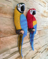 2x XL 3D Design Papagei Kakadu Sittich Wand Deko Garten Vogel Figur Ara Skulptur