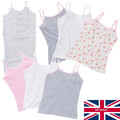 Mädchen 3er oder 5er Pack Trägertops Tops Schulanfang Uni Print Just Essentials