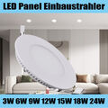 3-24W LED Einbaustrahler Flach Deckenspot Panel Leuchte Rund Einbau Spot Lampe