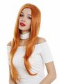 WIG ME UP Perücke Damen Frauen Cosplay Mittelscheitel lang gestuft glatt Orange