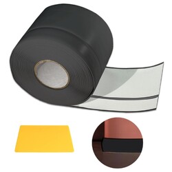 Weichsockelleiste Klebefolie PVC 6M schwarz flexibel Bad Küche Wandabschluss