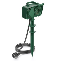 Outdoor Steckdose Erdspieß Steckdosenleiste Außen Strom Verteiler Dose Garten✅Top Verkäufer seit 2006 ✅DE Händler ✅MwSt Rechnung