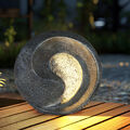 Dekoleuchte Solarleuchte Außenlampe LED Gartendeko Skulptur rund Steinoptik grau