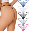 5er Pack Damen Höschen Sexy Spitze Tanga Mini G-String Unterwäsche Dessous Slips