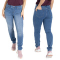 Damen Jeans High Waist Skinny Fit Stretch schlank Passform Bequeme Jeggings Look