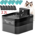 2.2L Trinkbrunnen Haustier Automatisch Wasserspender für Katzen Hunde mit Filter