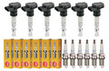6x DELPHI Zündspule +6x NGK Zündkerze passend für Porsche 911 996 3.6 Turbo 4
