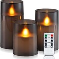 LED Kerzen, Flackernde Flammen, , Fernbedienung, Zeitschaltuhr, 3er Set