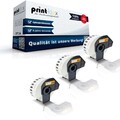 3x Kompatible Etiketten Rollen für Brother DK22210 Weiße Rolle-Drucker Pro Serie