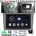 7" Android 14 Autoradio GPS Navi WIFI RDS Für Opel Astra H Zafira B Corsa C D