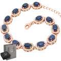 Echter Saphir Edelstein Armband 925 Silber Rosegold Geschenk für Frauen Dame