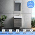 Faizee Home Badmöbel Set Grau – Waschtischunterschrank mit Keramikbecken
