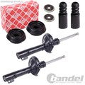 2x GASDRUCK STOßDÄMPFER + FEBI DOMLAGER VORNE für RENAULT TWINGO II CLIO II