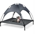 COSTWAY Hundebett mit Baldachin, Hundeliege Garten, Haustier  (105x87x89cm)