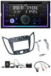 JVC Lenkrad USB 2DIN DAB Bluetooth CD Autoradio für Ford C-Max ab 2011 grau