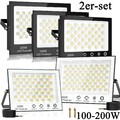 2X LED Fluter 100W 150W 200W Scheinwerfer AußenStrahler Lampe Garten Flutlicht